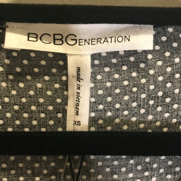 BCBG Black Polka Dot Wrap Dress - Picture 3 of 5